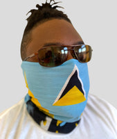 Soca N TingZ Men's and Women's Caribbean Flag Face Bandana St. Lucia