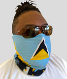 Soca N TingZ Men's and Women's Caribbean Flag Face Bandana St. Lucia