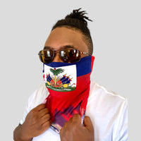 Soca N TingZ Men's and Women's Caribbean Flag Face Bandana Haiti